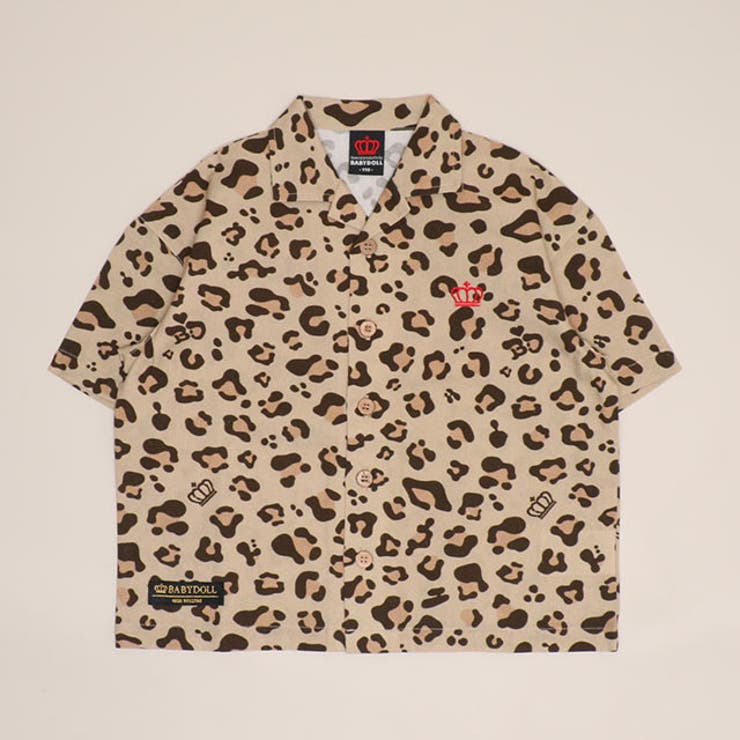 ベージュ | 親子お揃い リゾート総柄半袖シャツ 1609K | BABYDOLL