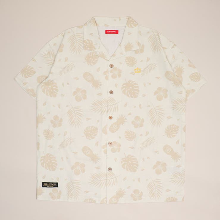 オフホワイト | 親子お揃い リゾート総柄半袖シャツ 1609A | BABYDOLL