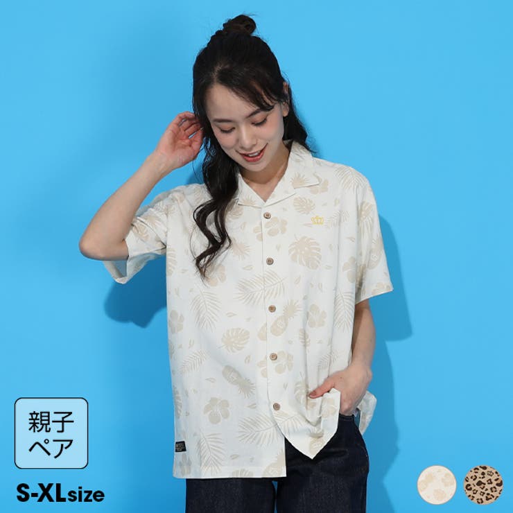 親子お揃い リゾート総柄半袖シャツ 1609A | BABYDOLL | 詳細画像1 