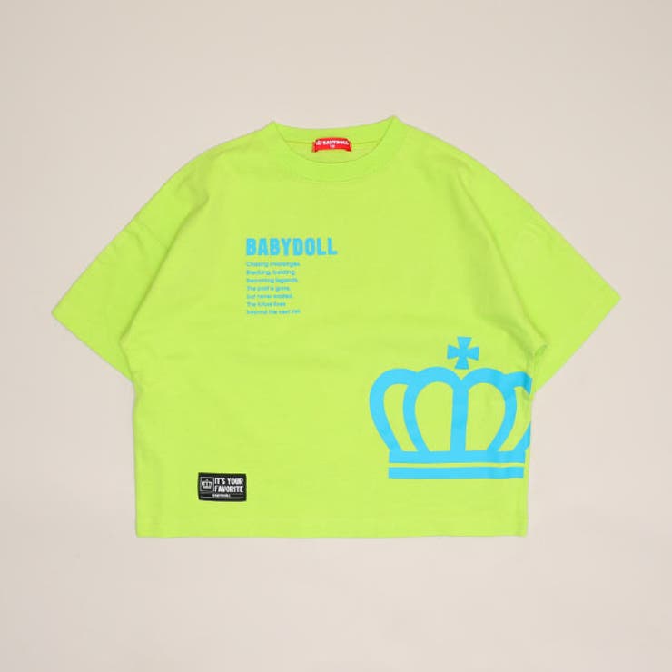 イエローグリーン | 親子お揃い ネオンバックロゴTシャツ 1619K | BABYDOLL