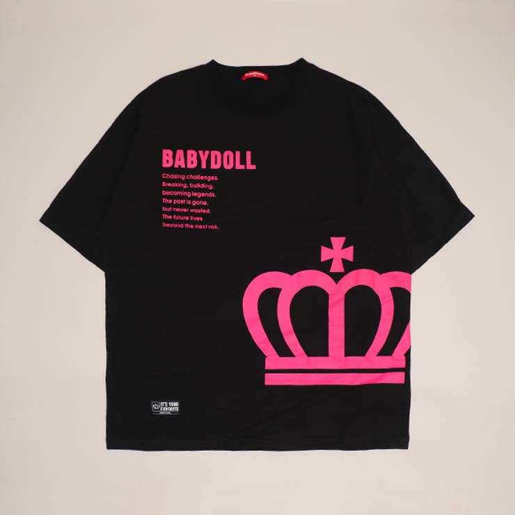 ブラック | 親子お揃い ネオンバックロゴTシャツ 1619A | BABYDOLL