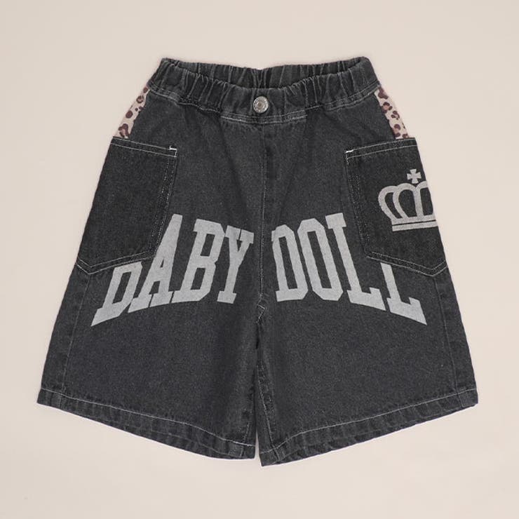 ブラック | アーチロゴデニムハーフパンツ 1631K | BABYDOLL
