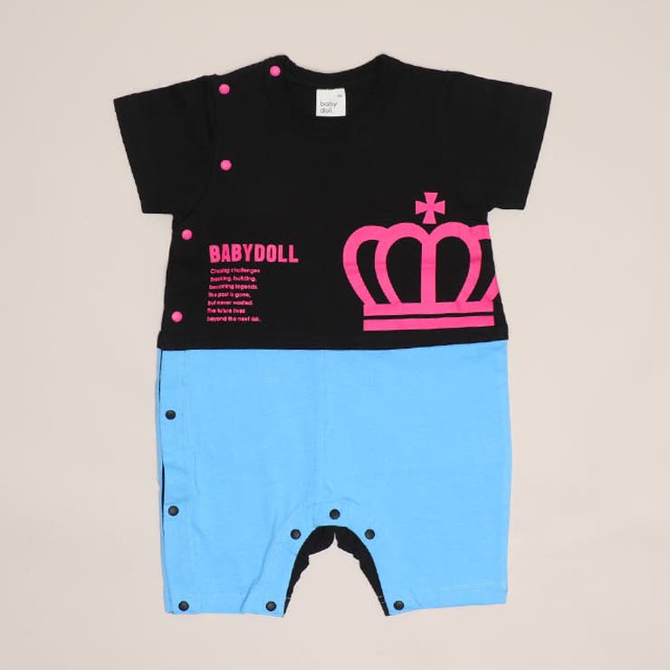 ブラック | ネオンバックロゴロンパース 1642B | BABYDOLL