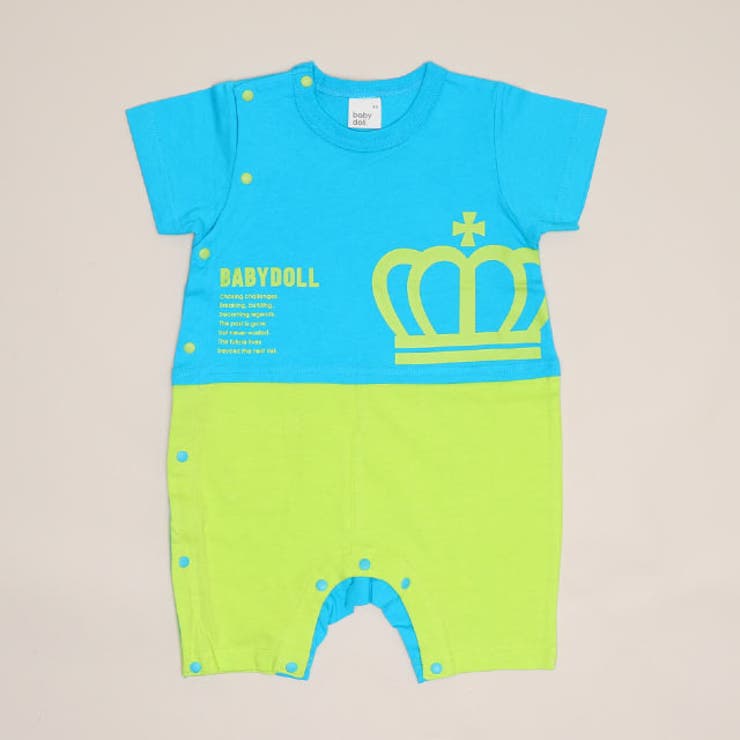 ターコイズ | ネオンバックロゴロンパース 1642B | BABYDOLL