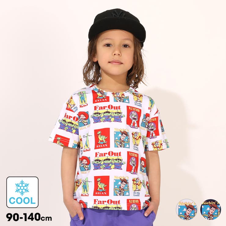 【接触冷感】ディズニー トイ・ストーリー ポップ総柄Tシャツ 1733K | BABYDOLL | 詳細画像1 