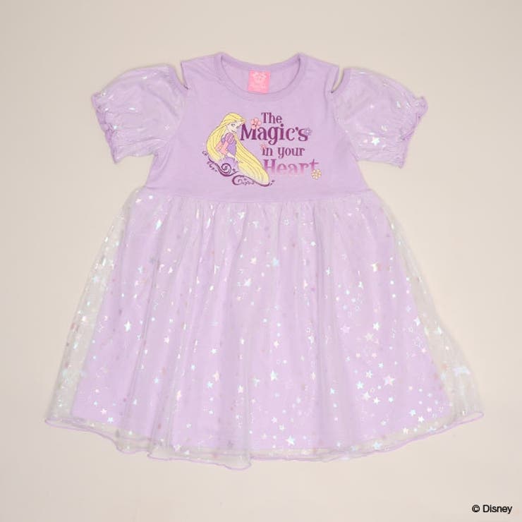ラプンツェル | ディズニー プリンセス / オーロラ箔チュールワンピース 1889K | BABYDOLL