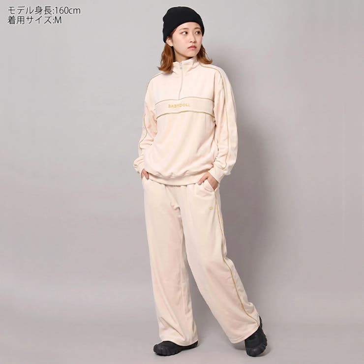 親子お揃い ベロアハーフジップトレーナー 1936A （ボトムス別売） | BABYDOLL | 詳細画像2 