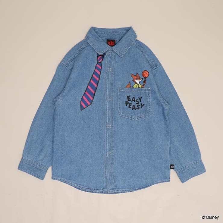 デニム | 親子お揃い ディズニー ズートピア ネクタイシャツ 1953K | BABYDOLL