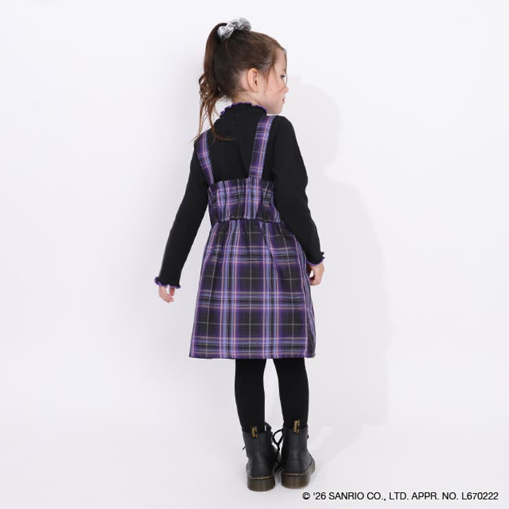 サンリオ リブロンT付チェック柄ジャンパースカート 2082K | BABYDOLL | 詳細画像3 
