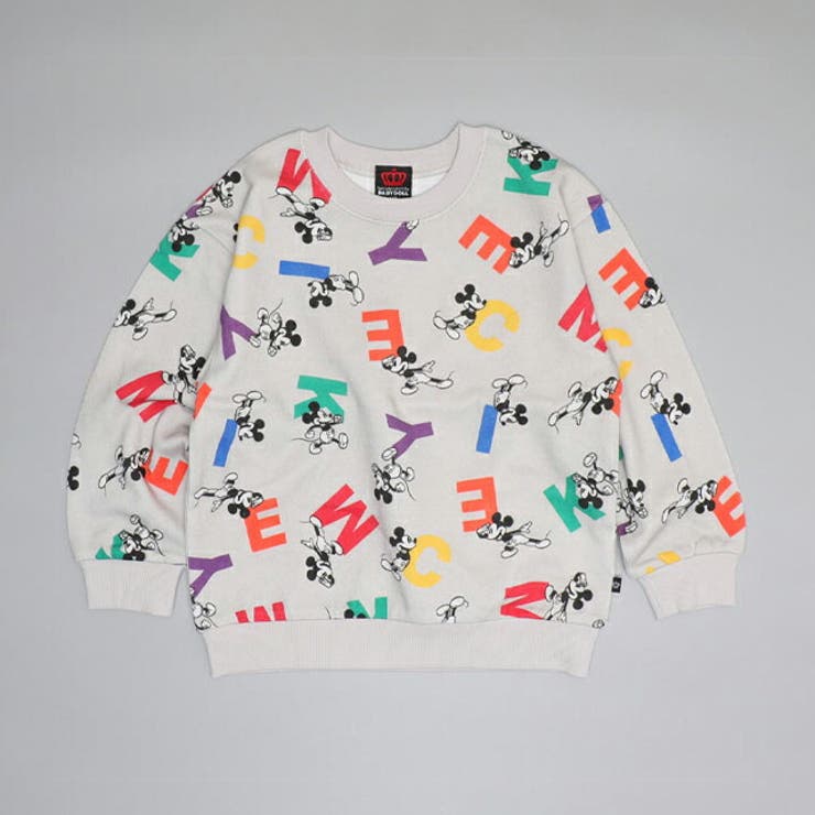 ミッキー | 親子お揃い ディズニー カラフル総柄トレーナー 0906K | BABYDOLL