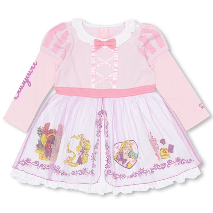 メルちゃん  ワンピース♡ディズニープリンセス 綿で作る ラプンツェルのドレス ワンピース編型紙をアレンジ メル