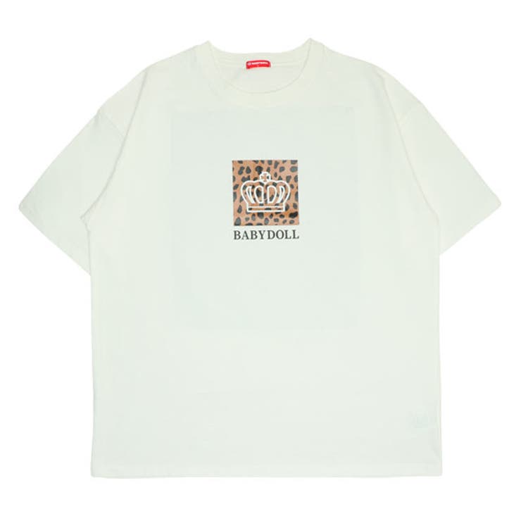 ホワイト | 親子お揃い ヒョウ柄Tシャツ 0587A | BABYDOLL