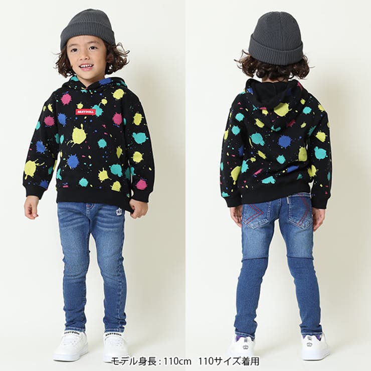 ペイント総柄裏起毛パーカー 9120K | BABYDOLL | 詳細画像2 