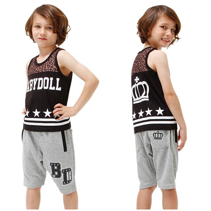 ヒョウ柄メッシュタンクトップ ベビー キッズ[品番：BYDK0001389  