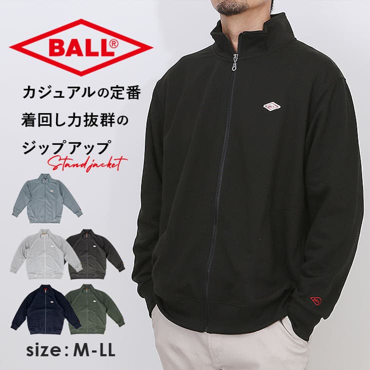 BALL 裏毛 ワッペン付きスタンドジャケット | BACKYARD FAMILY | 詳細画像1 