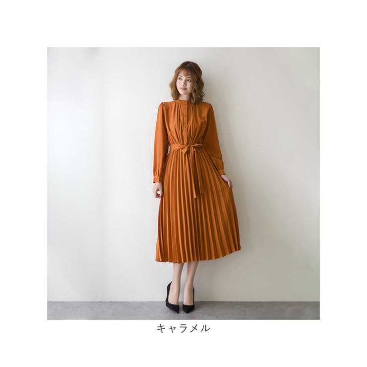 Mサイズ】ロング ワンピース シャツ風 シフォン 長袖 gdress4137[品番