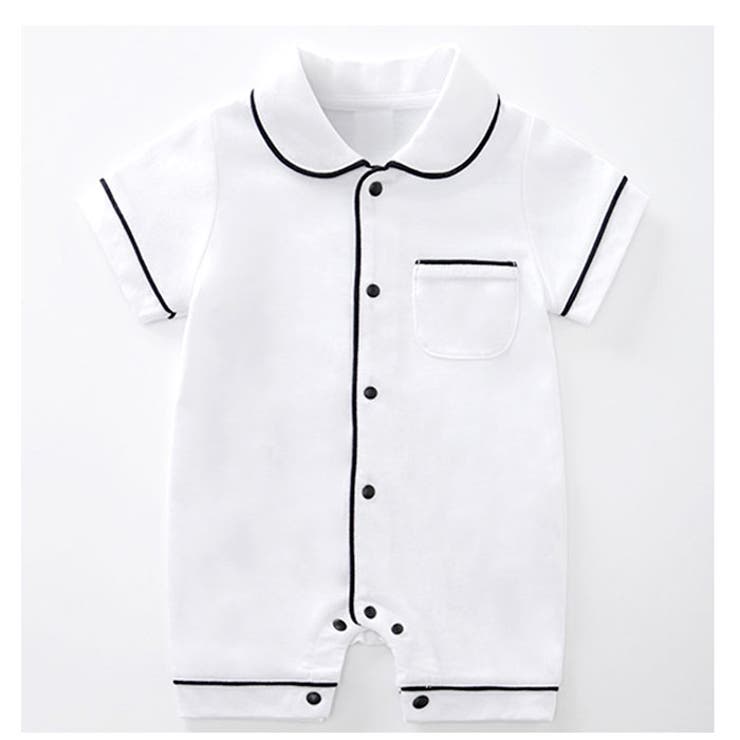 【激安通販オンラインショップ】 パジャマ風ロンパース半袖 lyrmwer01[品番：BCYW0017828 60（～64cm）以下