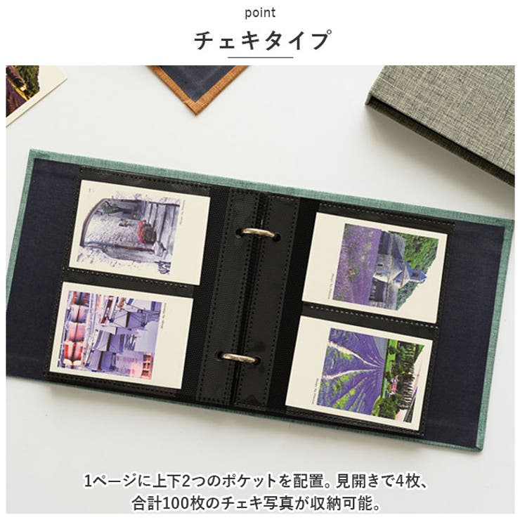 フォトアルバム チェキ リング式 布表紙 yalbum5043[品番