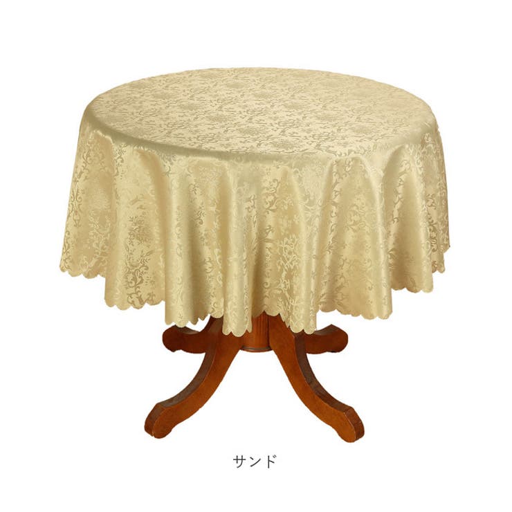 ダマスク柄 ラウンドテーブルクロス[品番：BCYW0017399]｜BACKYARD