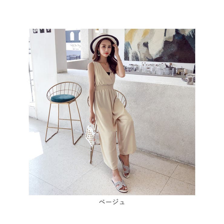 オールインワン ワイドパンツ Vネック おしゃれ xkwoi23 | BACKYARD FAMILY | 詳細画像13 