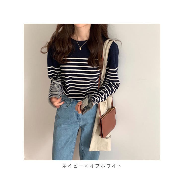 【送料無料/即納】  ボーダー pmyshirt01[品番 春夏秋冬 シャツ 長袖 カットソー Mサイズ