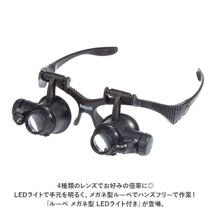 ルーペ メガネ型 LED付き pmy9892gj[品番：BCYW0020506]｜BACKYARD