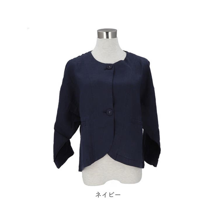 dgy デコカンパニー リネンオックス ノーカラージャケット[品番 dgy デコカンパニー リネンオックス ノーカラージャケット[品番