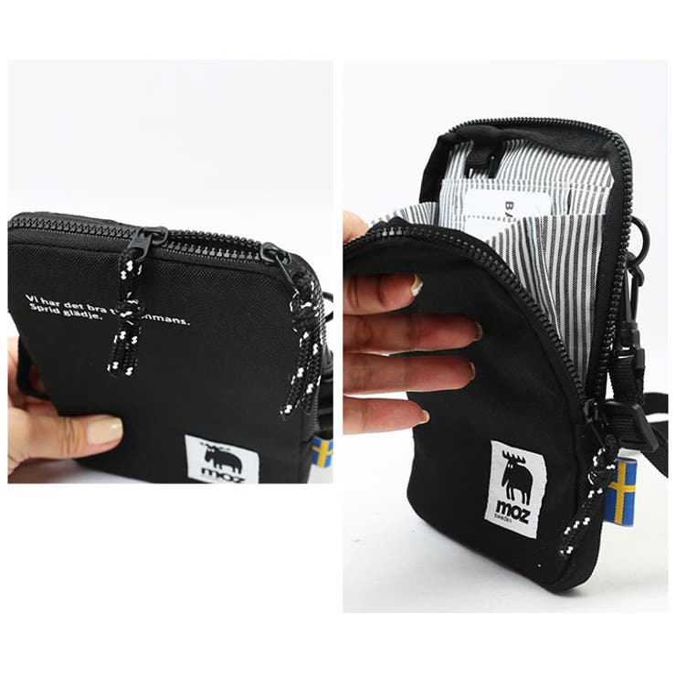 【まとめ売り】なとり 摩擦 黒バッグ と ポーチセット売り moz モズ フィーチャースマホポーチ[品番：BCYW0023710]｜BACKYARD