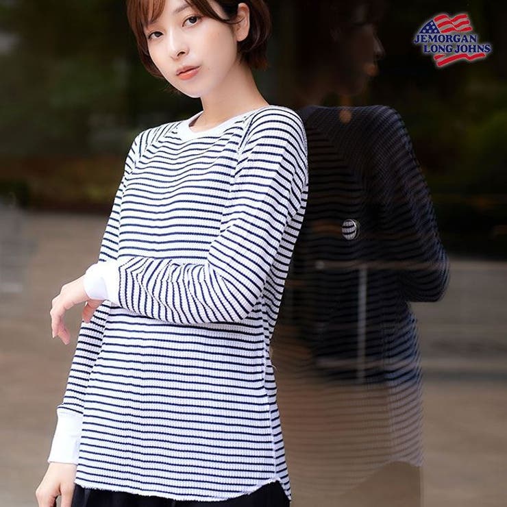 JEMORGAN レディース ワッフルボーダーラグランロンＴ(パック入り) | BACKYARD FAMILY | 詳細画像5 