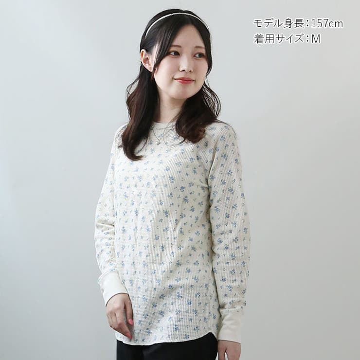 JEMORGAN レディース ワッフル花柄ラグランロンＴ(パック入り) | BACKYARD FAMILY | 詳細画像2 