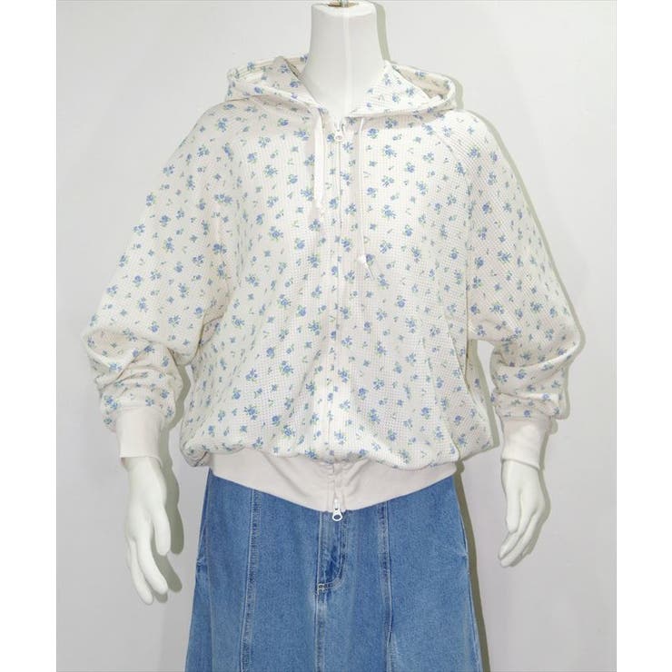 JEMORGAN レディース ワッフル花柄フルジップパーカ | BACKYARD FAMILY | 詳細画像13 