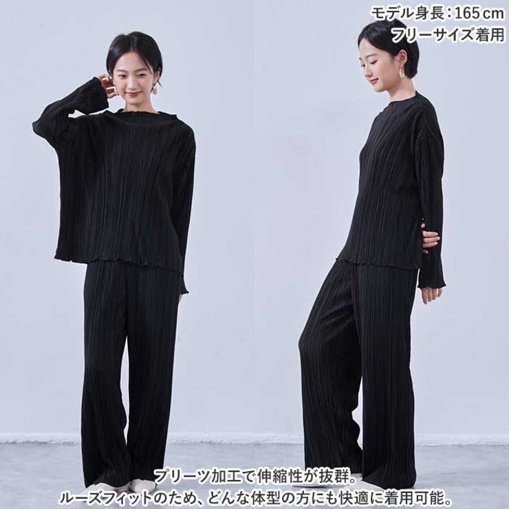 プリーツ上下セット プリーツパンツセットアップ[品番：BCYW0023973]｜BACKYARD FAMILY