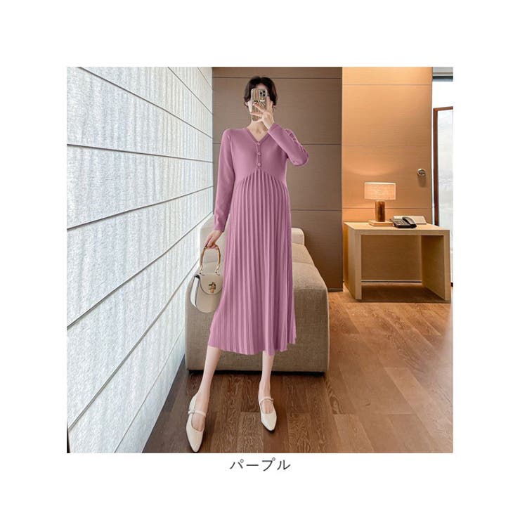 マタニティ ワンピース 授乳服 春秋冬 ysma5351[品番