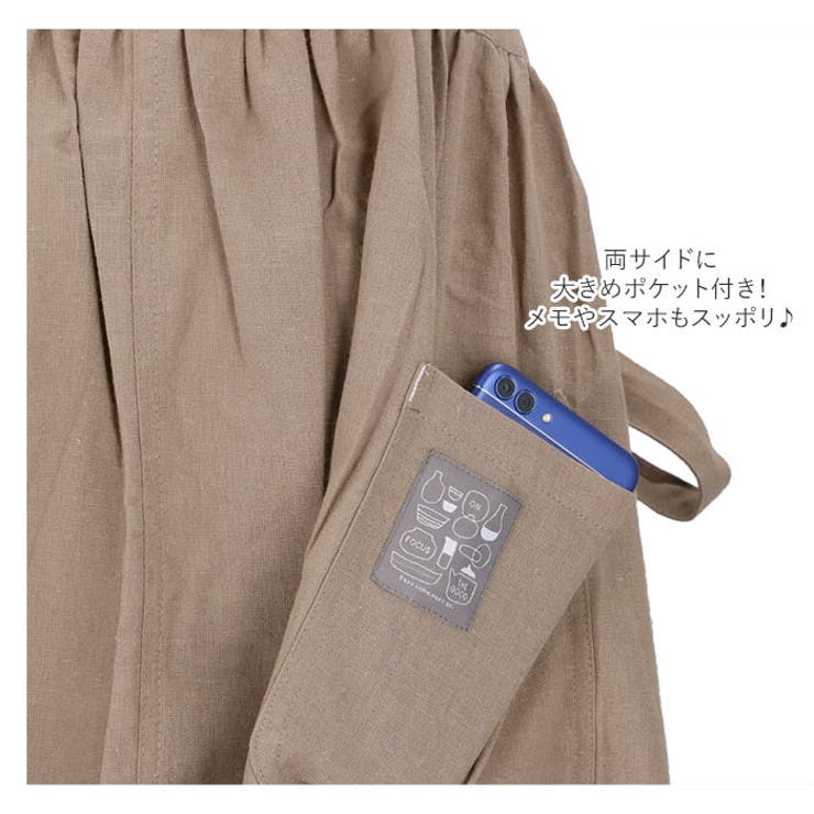 コットンリネンギャザーエプロン[品番：BCYW0004242]｜BACKYARD
