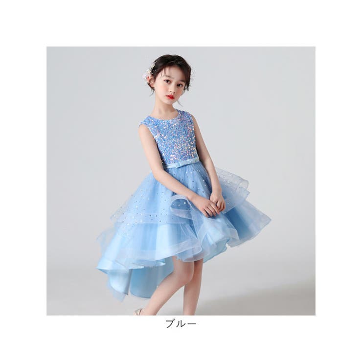 処分間近！！子供用♡ブルーフォーマルドレス キッズフォーマルドレスショートxjformaldress01[品番
