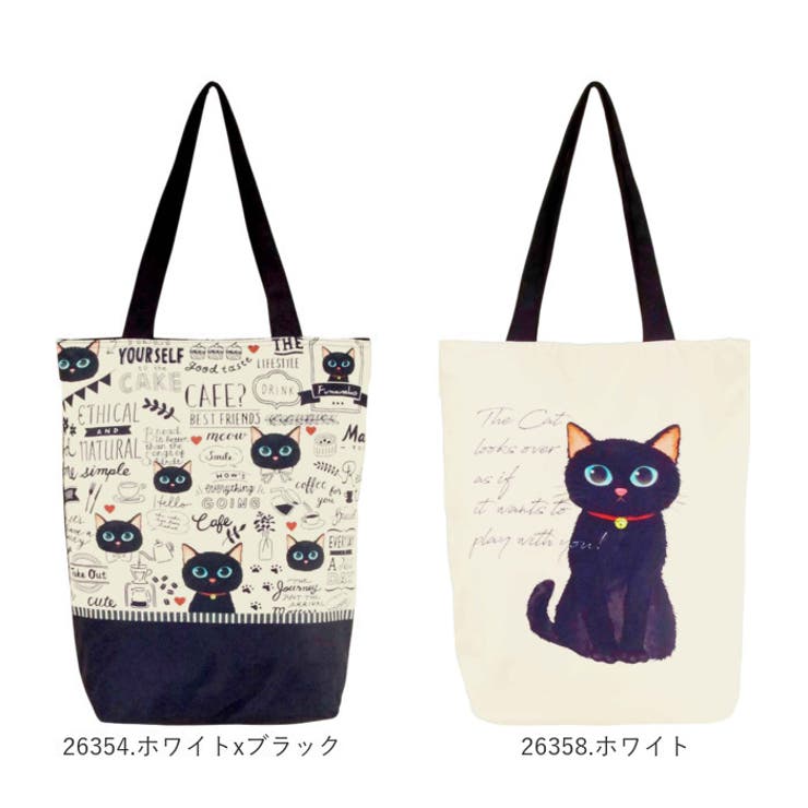 ふわふわねこねこ キャットプリント トートバッグ[品番：BCYW0025918