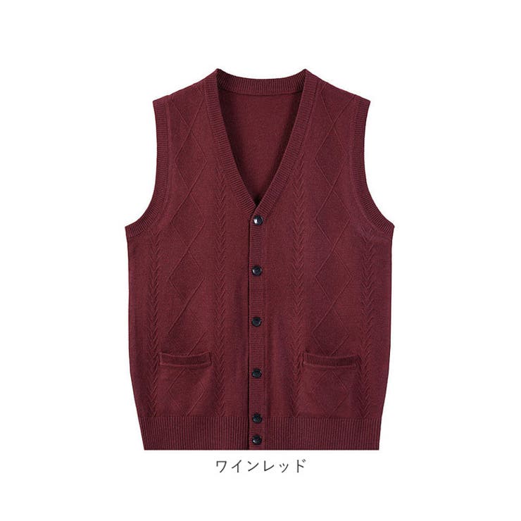 ニットベスト メンズ Vネック bspk21[品番：BCYW0026027