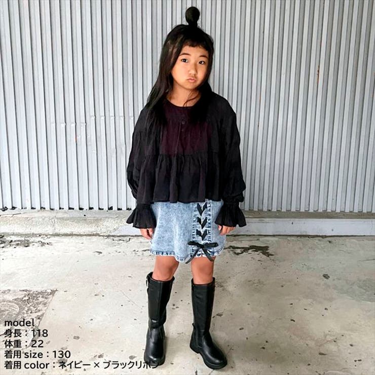 Njeans81016 ケミカルデニム 編み上げスカート風ショートパンツ | BACKYARD FAMILY | 詳細画像4 