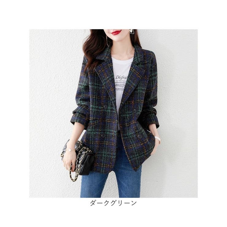 コート ダブルボタン グレンチェック mmpscoat1115f[品番：BCYW0026191