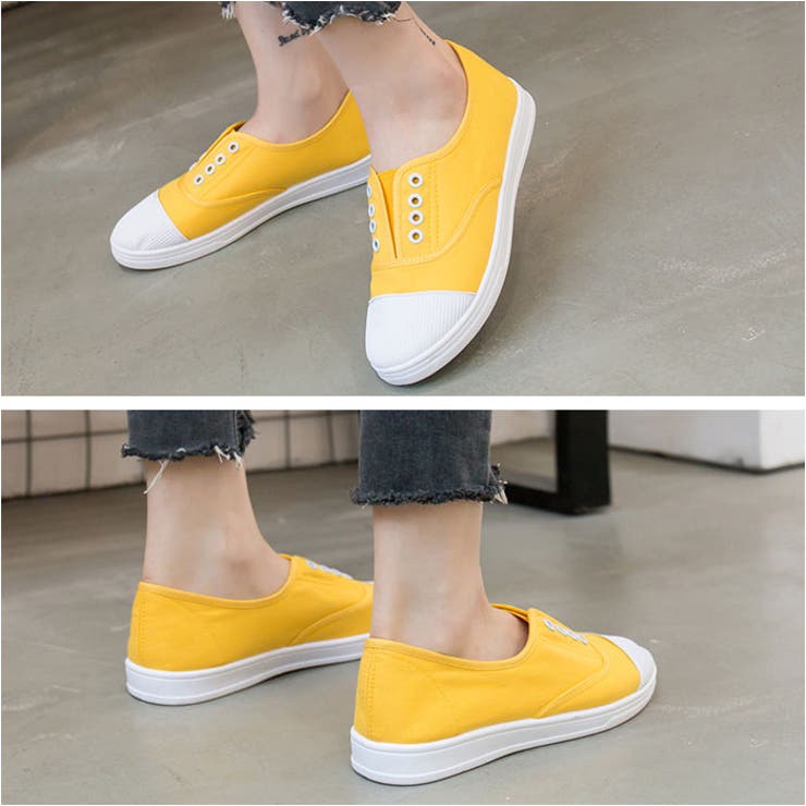 送料無料】 ケー レディース 縦長 スリッポン・ローファー シューズ Loafers Yellow