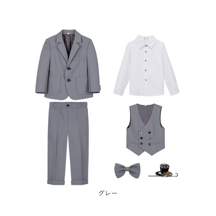 キッズ フォーマルスーツ 6点セットpk23710[品番：BCYW0026907