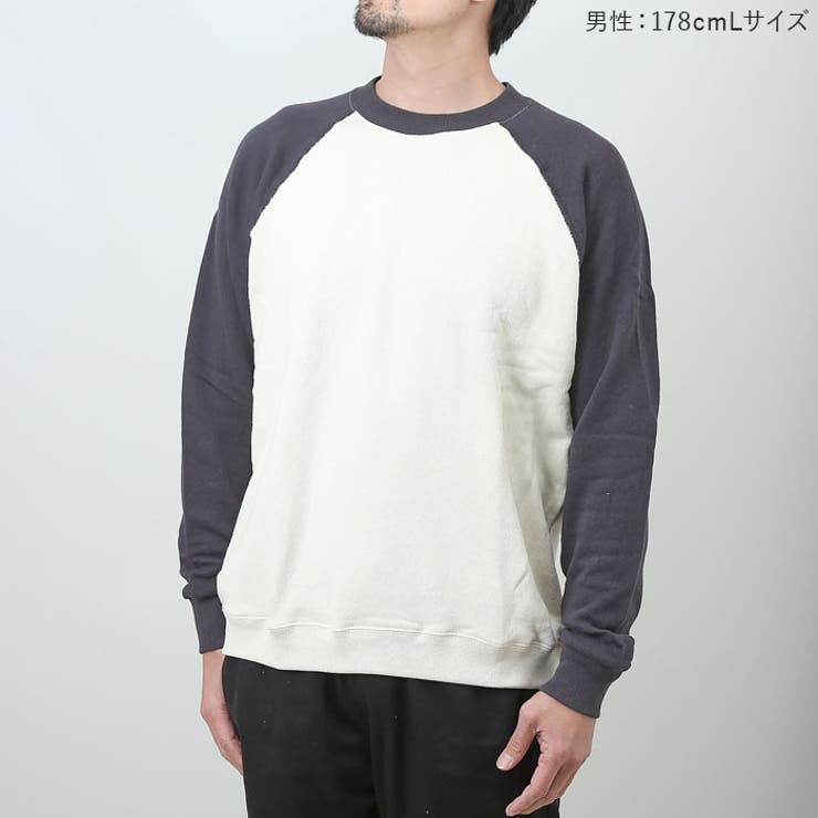 JEMORGAN 柔編み裏毛クレリックラグランスウェットクルー[品番