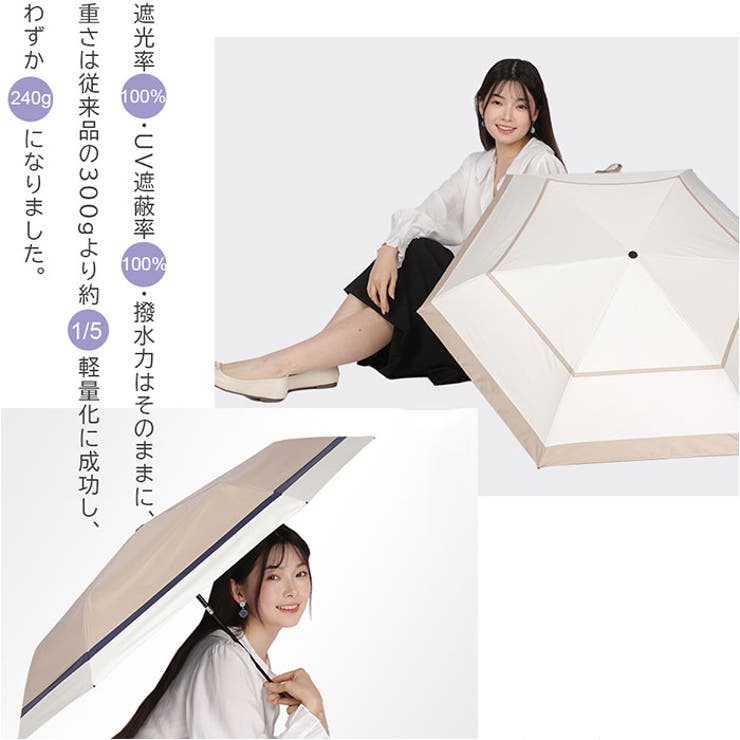 しいちゃん 折りたたみ日傘 晴雨兼用 自動開閉折りたたみ日傘 晴雨兼用 完全遮光 53cm[品番：BCYW0027957