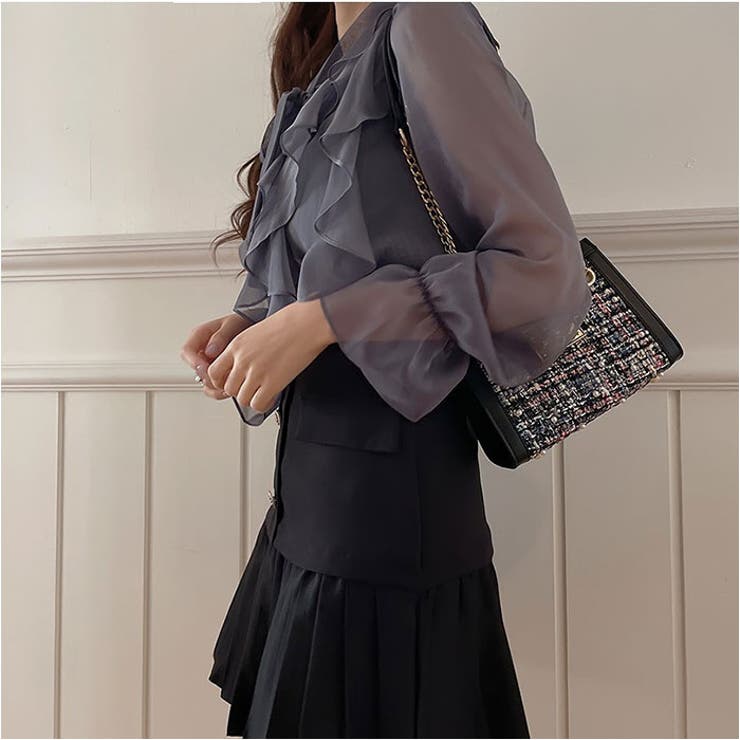 春秋 シフォンシアーフリル ブラウス seblouse902[品番 春秋 シフォンシアーフリル ブラウス seblouse902[品番