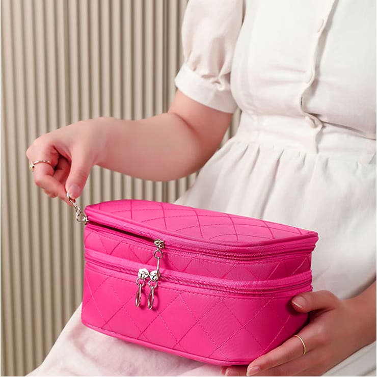 URBAN FOREST 大容量　簡単　収納　化粧　ポーチ　折り畳み　ピンク URBAN FOREST 大容量 簡単 収納 化粧 ポーチ 折り畳み ピンク