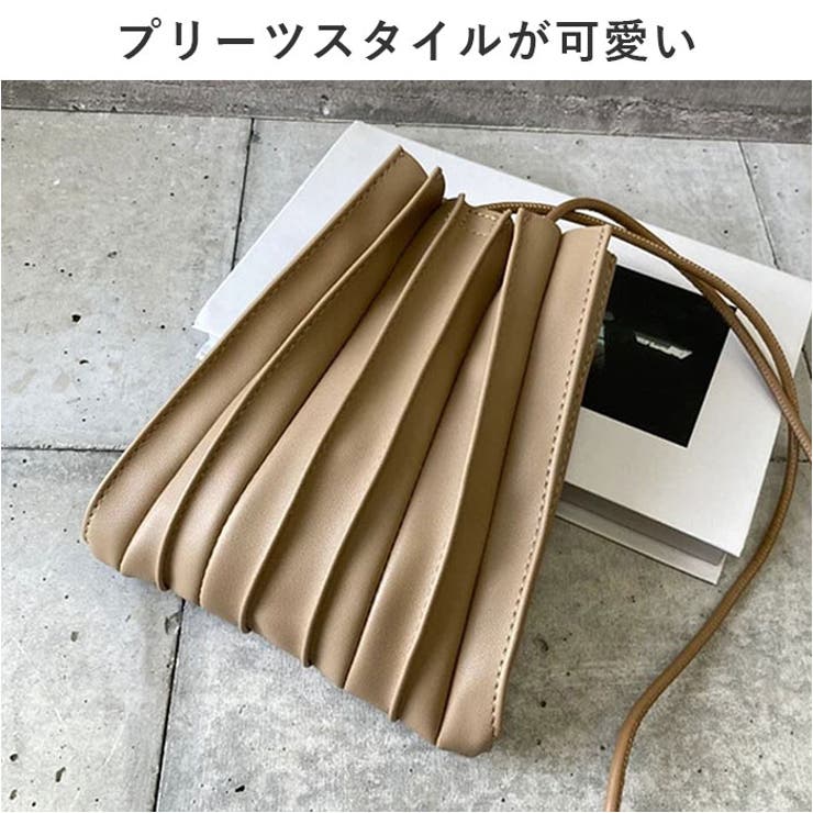 プリーツデザイン スマホショルダーL[品番：BCYW0027060