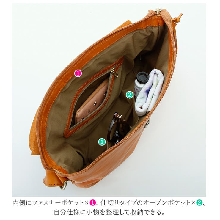fes フェス 48094 ナチュラルレザー 被せショルダーバッグ[品番 