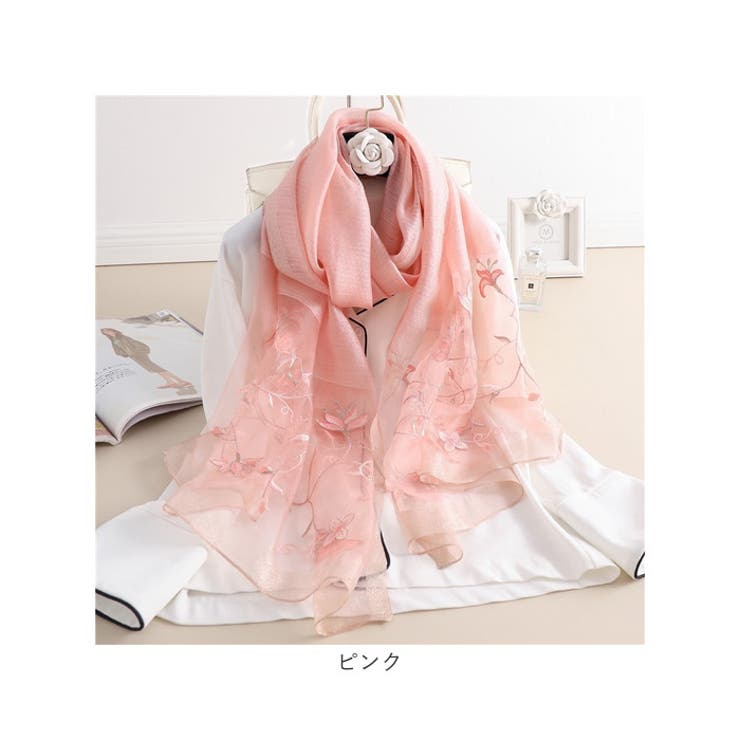 ストール 花柄刺繍 大判 mmsl227k | BACKYARD FAMILY | 詳細画像13 