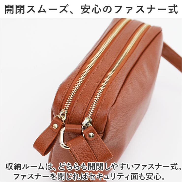 COOCO シュリンクレザー横型2層ショルダーバッグ[品番