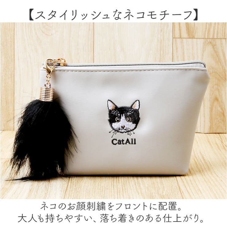 CA 舟形フェイス刺繍ポーチ[品番：BCYW0029320]｜BACKYARD